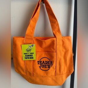 Trader Joe's Orange Canvas Tote Bag